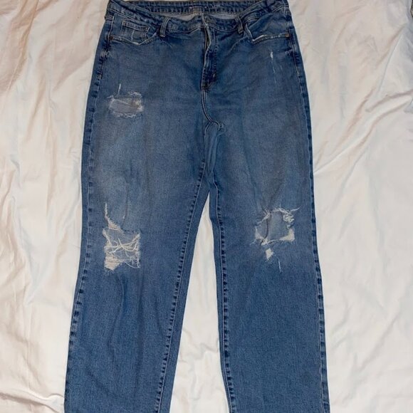 Old Navy Pants - Old Navy High Rise OG Loose Ripped Jeans- Blue -Denim, Women's Size 18